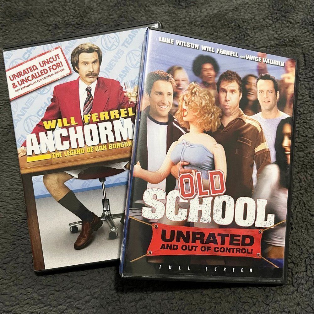 🔮 5/$25 Anchorman Unrated & Old School Unrated‎ DVDs